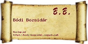 Bódi Bozsidár névjegykártya